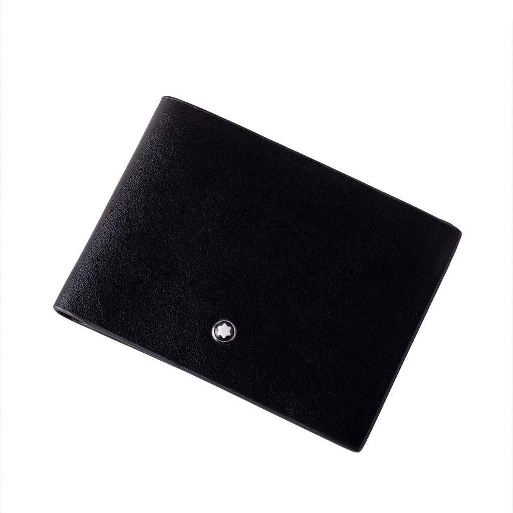Carteira Masculino Mont Blanc Lisa 100% Couro De Cordeiro