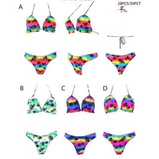 Popular Beach Coconut Pattern Bikini Bojo Com Forro em Oferta na Shopee