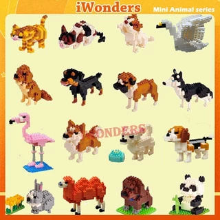 Blocos De Construção De Animais Nano Cão De Estimação Gato Pinguim Leão Zoológico DIY Brinquedos Educativos Presentes