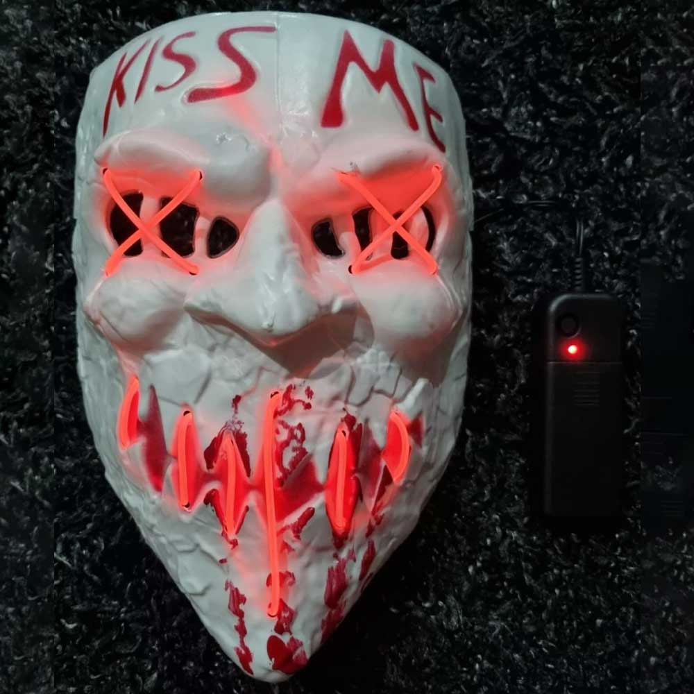 Halloween The Purge Kiss Me LED Mask Light Up Purge Costume Cosplay ...