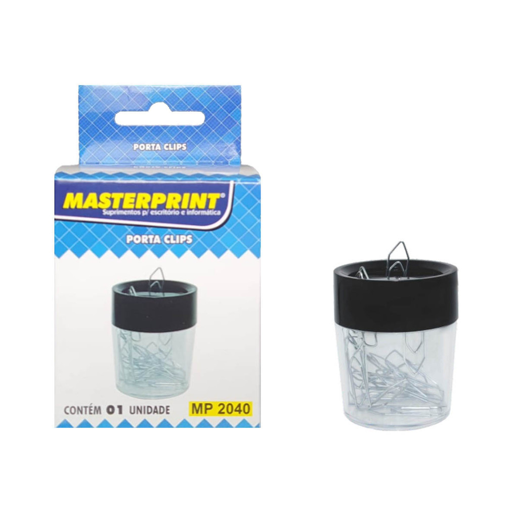 Porta Clips Escritorio Office 60x72mm Transparente Masterprint | Shopee ...
