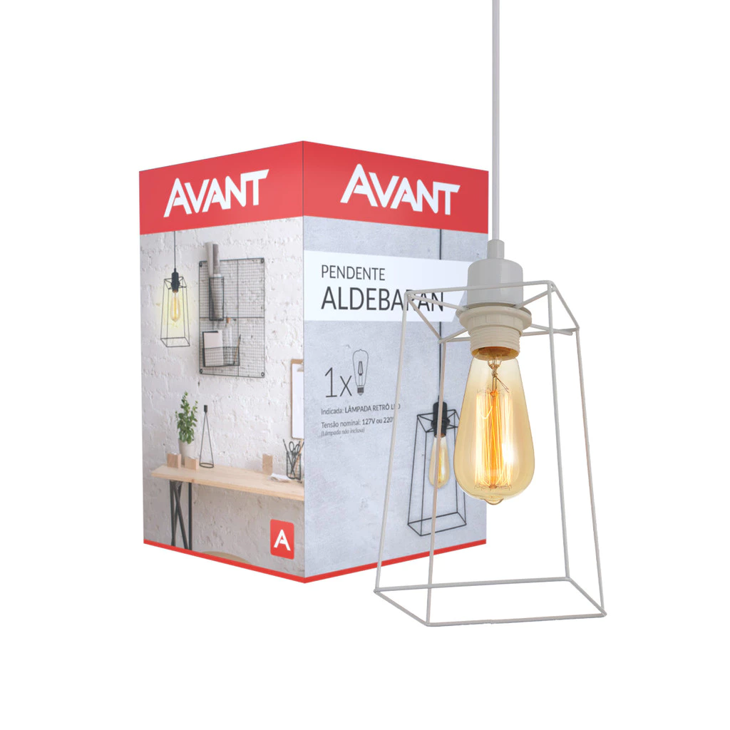 Luminaria Pendente Led Aldebaran 4w 2400K E27 Branco Avant