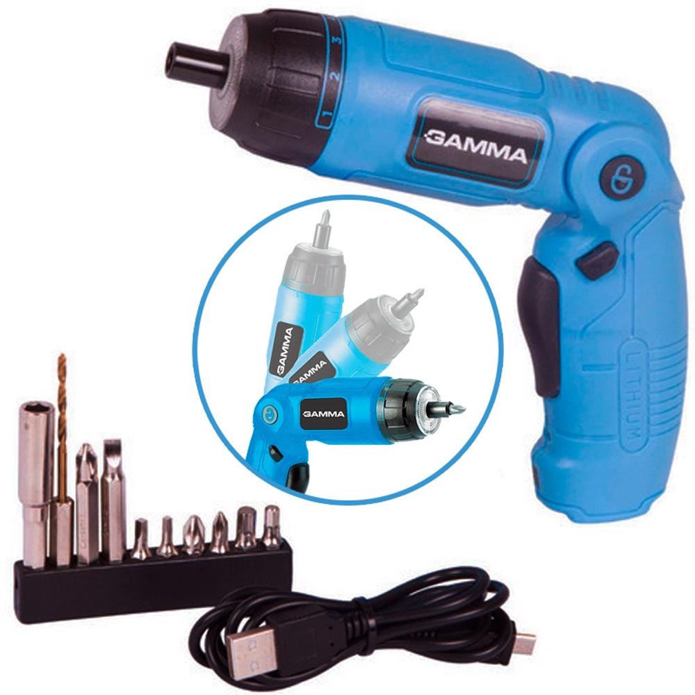Parafusadeira à Bateria 3,6V Li-Ion Bivolt com Kit G12104/BR GAMMA
