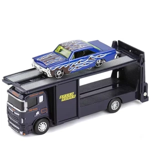 Carrinho Reboque Caminhão Die Cast Baú Preto Metal 1:64