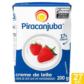 Creme De Leite Piracanjuba Tetra Pack 200g - Embalagem c/ 27 unidades em Oferta na Shopee