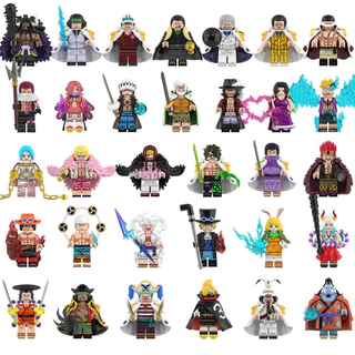 24 Novo Estilo Blocos de Construção Uma Peça Série Nika Luffy Barba Branca Ani Luguangyue Oden Blocos de Construção Minifigura Brinquedos