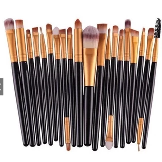 Kit 20 Pinceis Profissional Pincel Maquiagem Preto e Neon COR aleatório