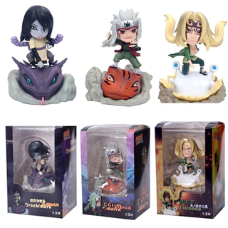 Naruto Konoha Mi Shinobu Chizuna Tsunade Orochimaru Jiraiya Figura Shippuden Boneca Figura Decoração Modelo