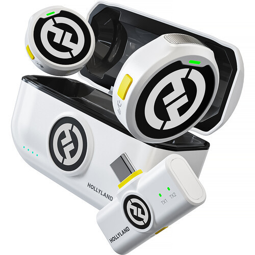 MICROFONE HOLLYLAND LARK M2 DUO USB-C DUPLO P/ 2 PESSOAS SEM FIO (ANDROID) BRANCO