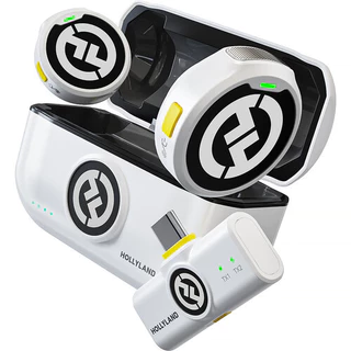 MICROFONE HOLLYLAND LARK M2 DUO USB-C DUPLO P/ 2 PESSOAS SEM FIO (ANDROID) BRANCO