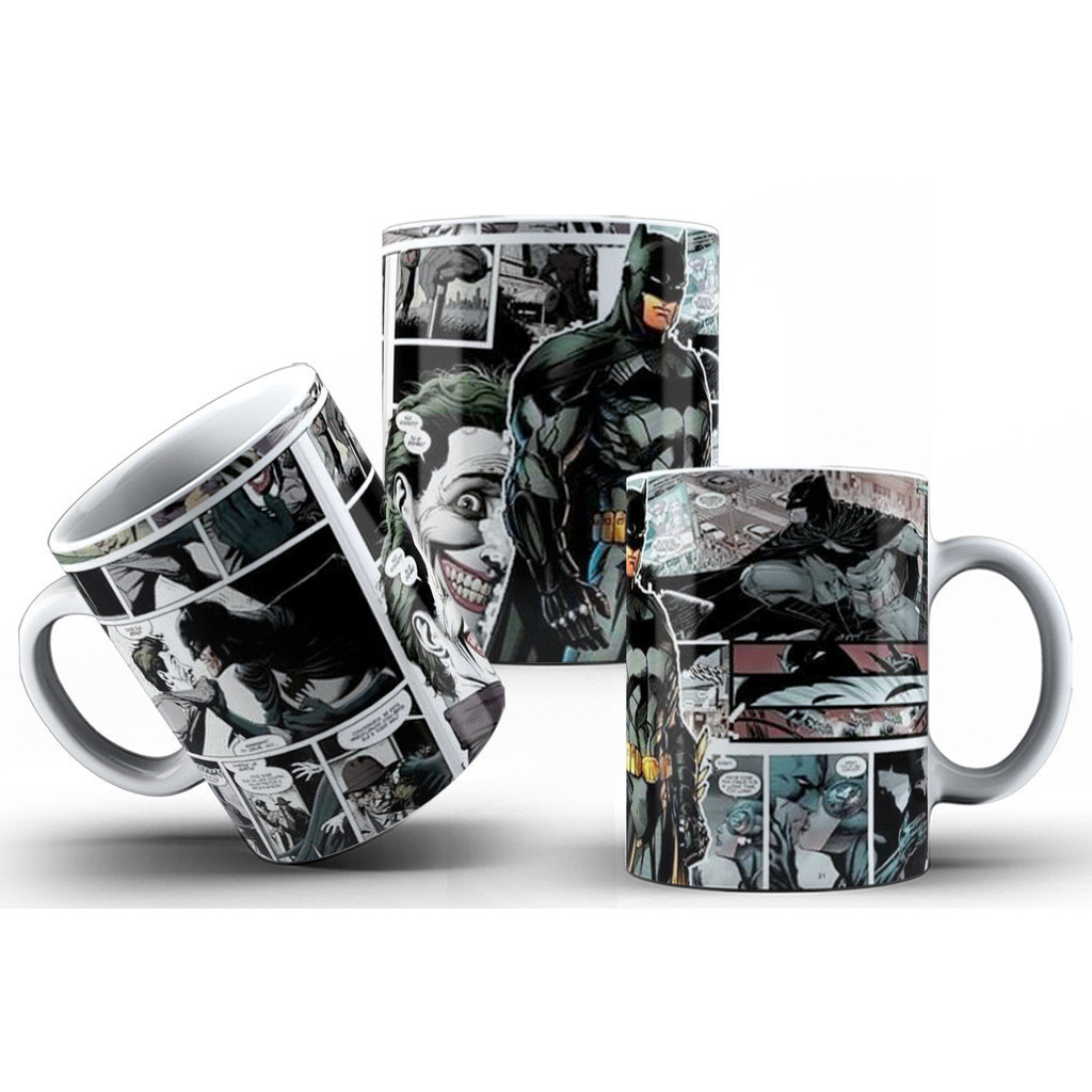 Caneca Batman e Coringa Porcelana 325ml Presente