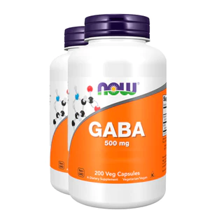 Kit 2x Ácido Gaba 500mg e Vitamina B6 Now Foods 200 Cáps Importado/Made in Usa