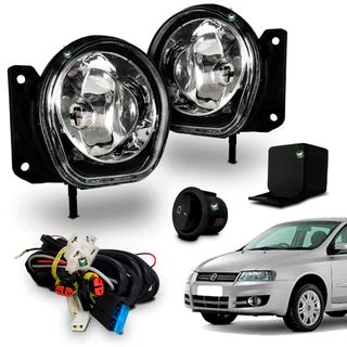 Kit Farol Auxiliar Milha Fiat Stilo 2008 2009 2010 2011 Botao Tic Tac