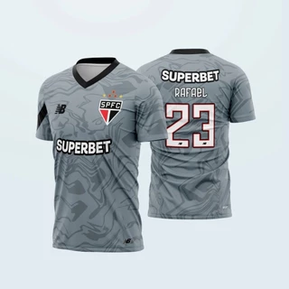 Camisa SÃO PAULO Cinza Goleiro Rafael 23 LANÇAMENTO 2024/25 PROMOÇÃO - Frete Grátis ENVIO IMEDIATO