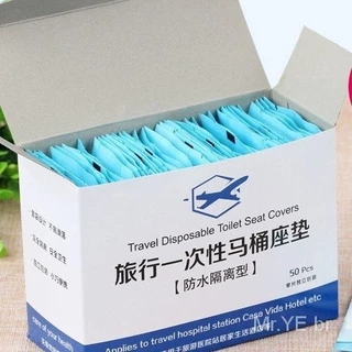 Mr.YE 50 Peças/Pacote Capa De Assento De Vaso Sanitário Descartável Portátil À Prova D'água Para Viagem/Acampamento
