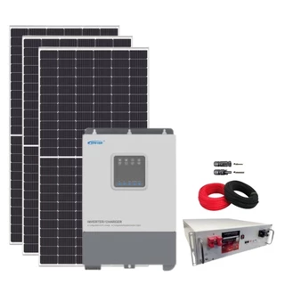 Kit Solar 199kWh/mês Inversor Carregador Epever 48V/220V e Bateria de Lítio