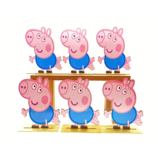 Kit Display de Mesa 6 Peças Para Festa George Pig MDF