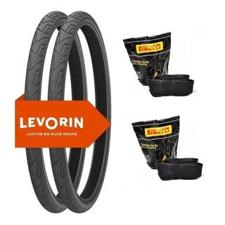 Par Pneu Bike Praieiro Levorin Aro 26x1.95 +2 Camara Pirelli