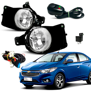 Kit Farol Auxiliar Milha Prisma 2013 2014 2015 2016 2017 2018 2019 Botao Colante