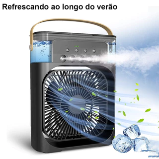 Umidificador Reservatório De Água Refrigerador Portátil Ventilador LED USB Carregável Potente Turbo Silencioso 600 ml em Oferta na Shopee