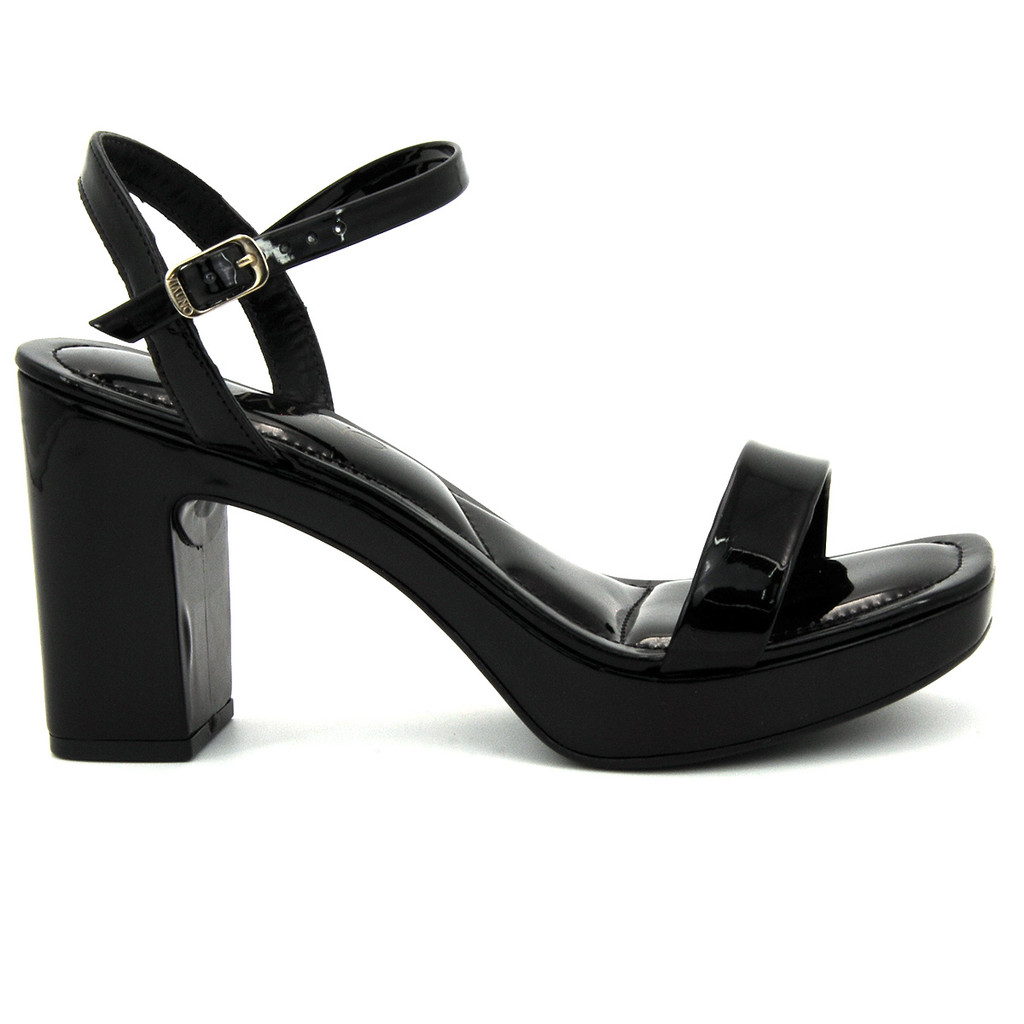 Sandália Via Uno 609012 Salto Grosso Meia Pata Feminino Shopee