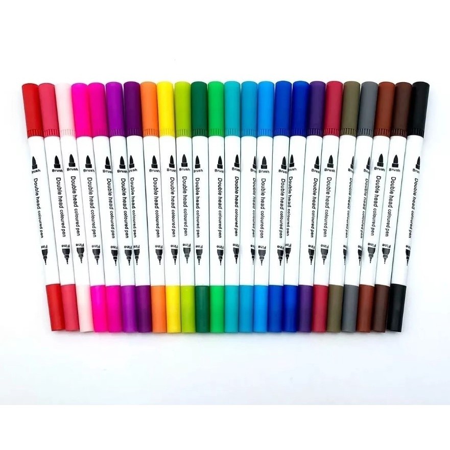 Kit 24/36/48 Caneta Brush Ponta Pincel Lettering Duas Pontas