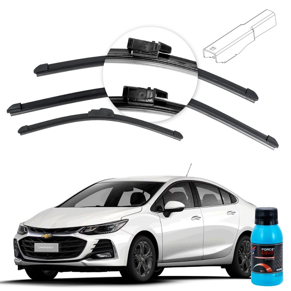Palheta Limpador de Parabrisa Chevrolet Cruze ano 16 a 2024 Dianteira e ...