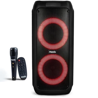 Caixa de Som Moob Fusion 400W Bluetooth TWS Iluminação em LED Com Dois Alto Falantes de 6,5"