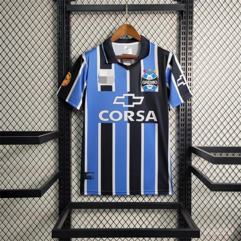 Retro Shirt 1997-98 Season Grêmio Blue/White Polo Shirt For Home 6OOX