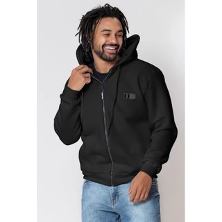 Blusa Moletom Masculina Aberto Polo Wear Preto