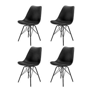 Kit Cadeira Zinnia Eames ZC3 4 unidades, Preto, ZNC-EMS-BK02 em Oferta na Shopee