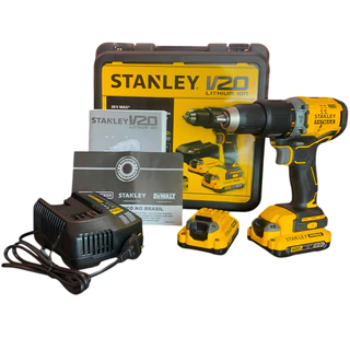 Parafusadeira Furadeira 20V Max Stanley Impacto Profissional Com 2 Baterias, Maleta e Carregador em Oferta na Shopee
