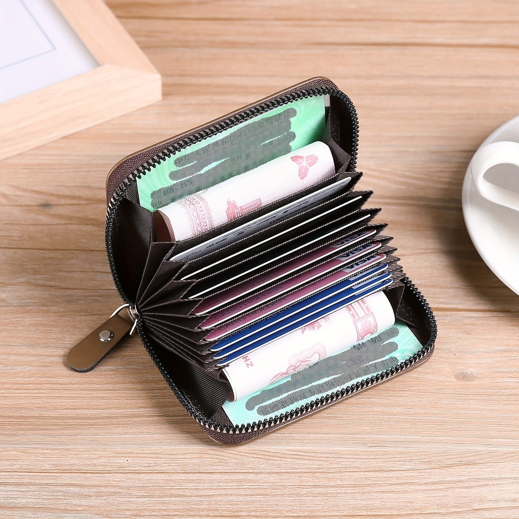 Porta-cartões de Crédito Retro Casual 1 Peça com Zipper para Homens