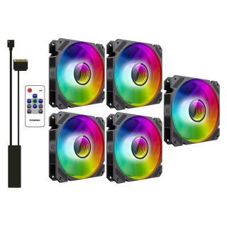5 Fan Cooler Preto Argb Gamemax Rainbow-c9+controladora
