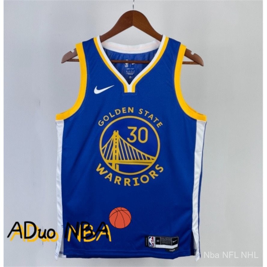 Hot pressed Camisa De Basquete NBA Golden State Warriors #30 Stephen Curry Azul Icon Edition jerseys