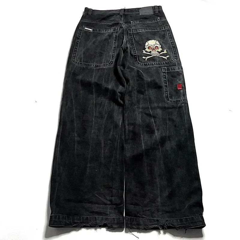 Y2K New PROTECT Jeans Carta Bordado Lavado Azul Jeans Baggy Y2K New PROTECT Jeans Carta Bordado Lavado Azul Jeans Baggy