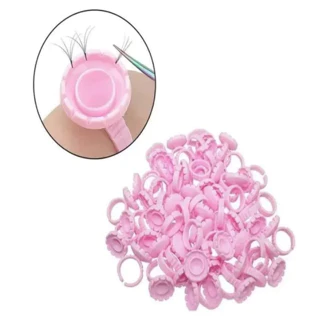 Kit 100/200  Anel Batoque Descartável Cola Micropigmentação Henna Cílios Sobrancelhas