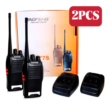 Kit rádio comunicador walk talk baofeng 777s com 16 canais alcance de 12km