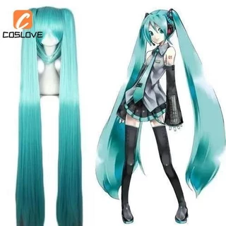 VOCALOID Hatsune Miku Versão Clássica Fato De Peruca Cosplay Para Menina Cabelo Longo Liso Azul Fofo Cos Props Restauração Perfeita