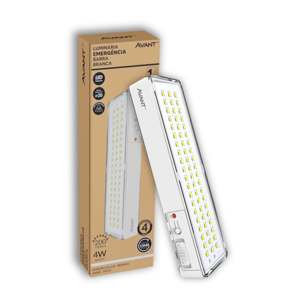 Lampada Led Emergencia Barra 4W 200lm 6000K BF Avant Pro