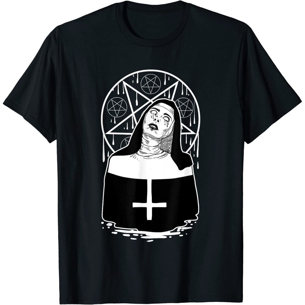 Nova Camiseta Limitada De Freira Maléfica Escura Pentagrama Assustadora