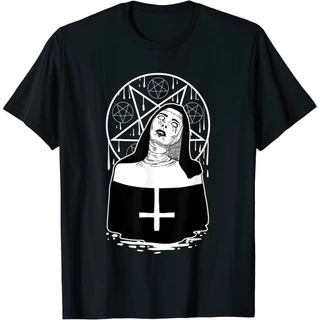 Nova Camiseta Limitada De Freira Maléfica Escura Pentagrama Assustadora
