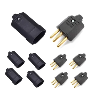 Kit 5 Plugue Macho + 5 Plug Tomada Fêmea 3 Pinos 2P+T 10a