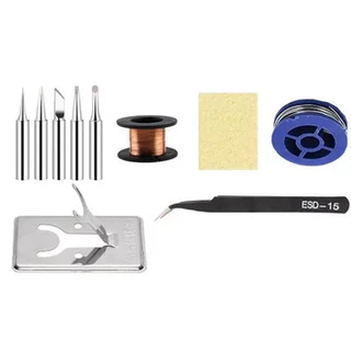 Kit de Solda Base para Ferro Pinça Ponta Esponja Estanho Fio de Cobre Esmaltado