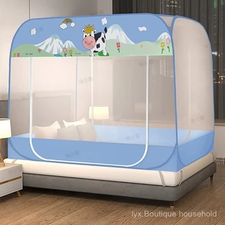 Novo e moderno, com desconto de preço, tenda sem instalação, rede mosquiteira 1.8m cama doméstica 1.5m dormitório dobrável único 0,9 m cama