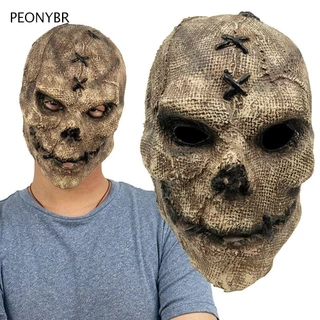 PEONYHOME Halloween Skull , Latex Cosplay Capa De Cabeça De Terror , Bola De Vestido De Fantasia Reutilizável