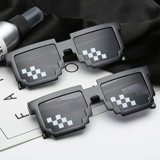kainy Óculos De Sol Engraçados Pixel Engraçado Trajes Originais Mulher Masculino Vintage Preto Mosaico Legal BR