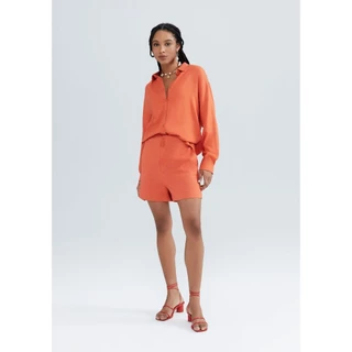 Shorts Feminino Cintura Alta Em Alfaiataria Em Viscolinho Hering