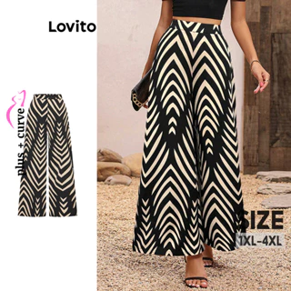 Lovito Calça geométrica elegante para mulheres LBL16388