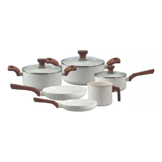 Mimo Style, Conjunto de 6 Panelas Pratic Cook Marmol Compatível com Fogão por Indução